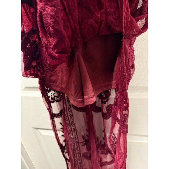 Honey Punch Small Maxi Lace Purple Dress - Picture 7 of 10